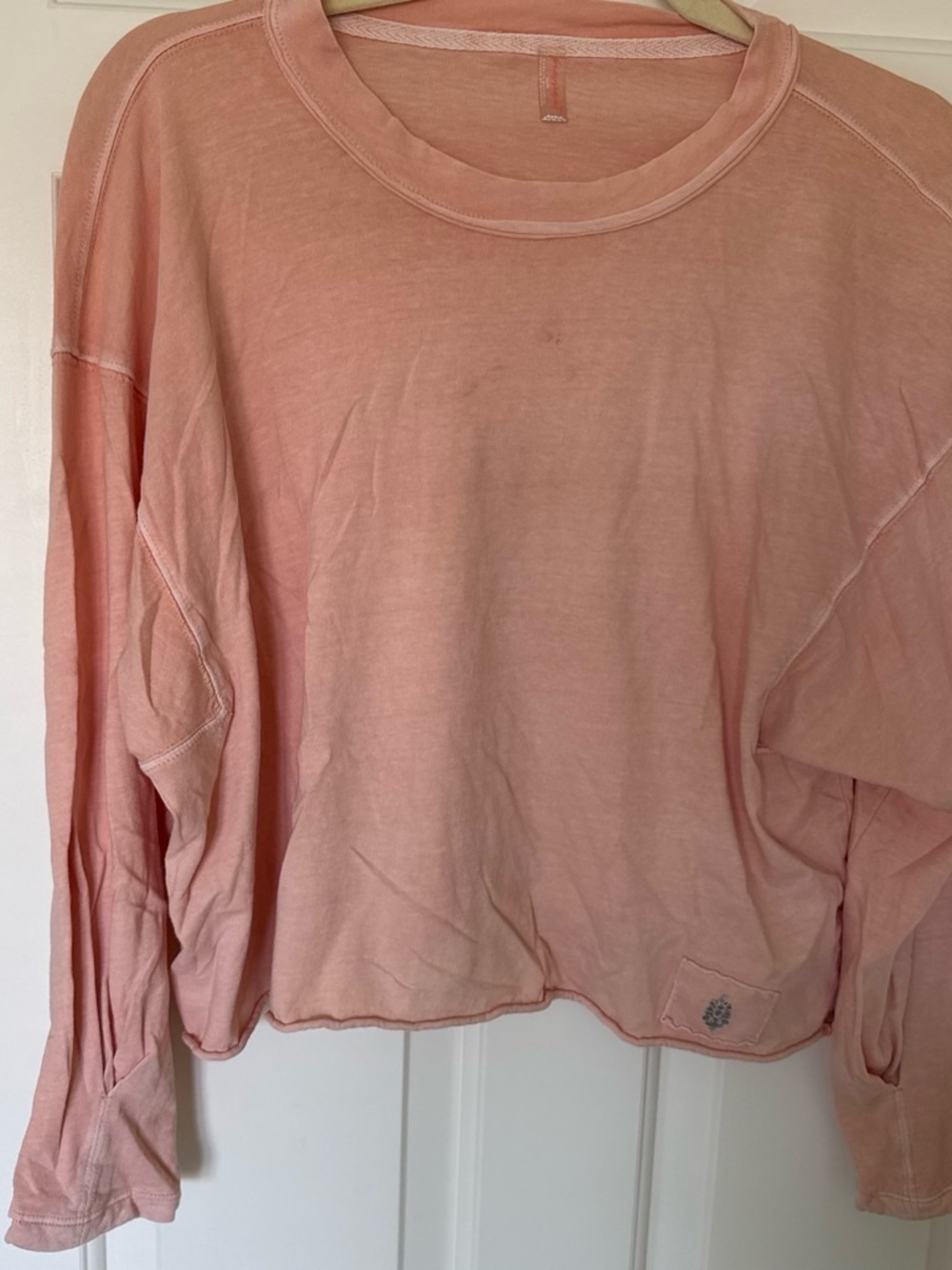 Free People Movement Peach Pink Women's Long Sleeve Crewneck Top XS